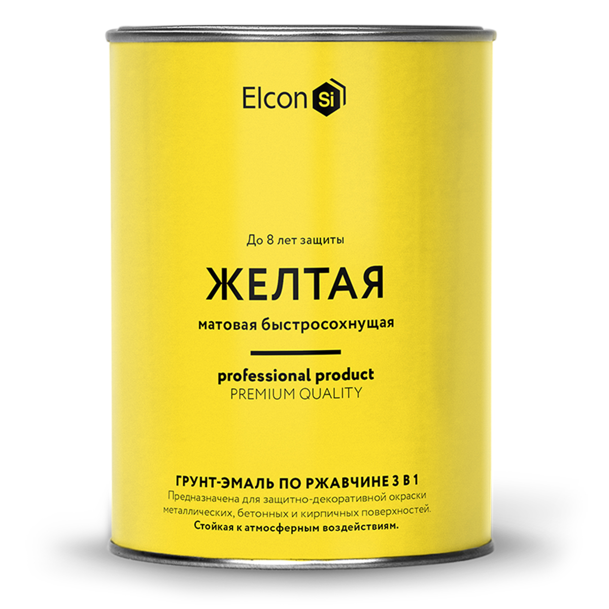 Грунт-эмаль по ржавчине 3в1 "Elcon" желтая матовая 0,8кг (12)