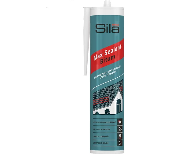 Герметик для крыши Sila PRO Max Sealant Bitum, битумный, черный 280мл (12)